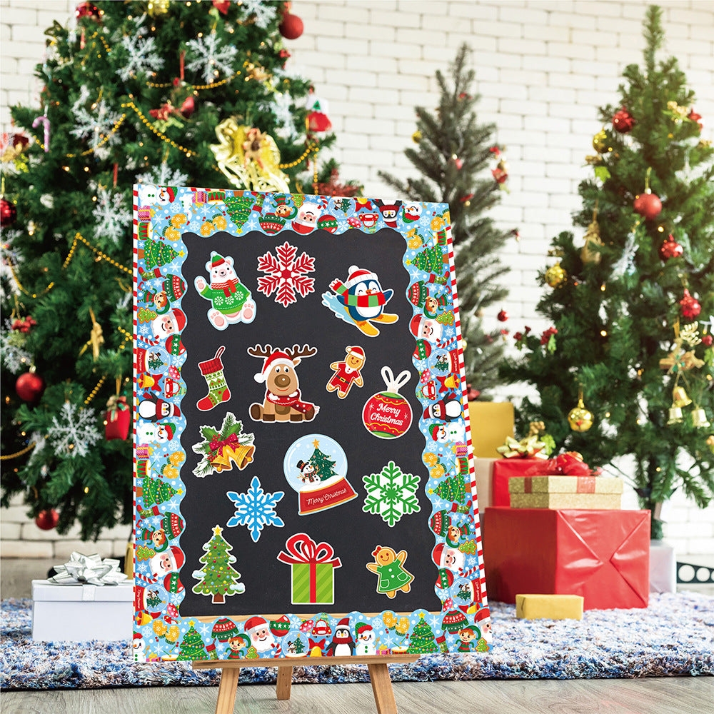 Christmas Party Decoration Set Merry Chrismas Decorate the bulletin board with Christmas wall stickers
