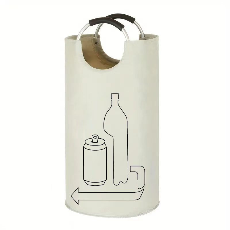 🌟🌟Oxford Cloth Foldable Aluminum Handheld Laundry Basket Bottle Storage Basket Waterproof Laundry Basket Bath