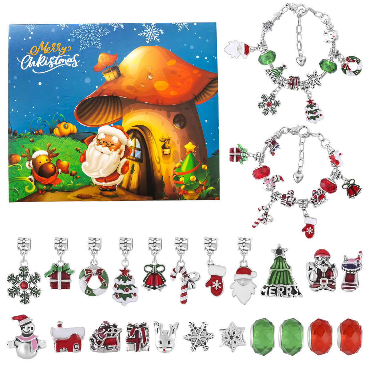 New Christmas Blind Box Bracelet Heaven and Earth Cover Box Anti-Drop diy Handmade Beaded Bracelet gold Children's Bracelet
