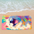2-in-1 Foldable Beach Towel Printed Bath Towel Integrated Beach Towel Integrated Bag Storage