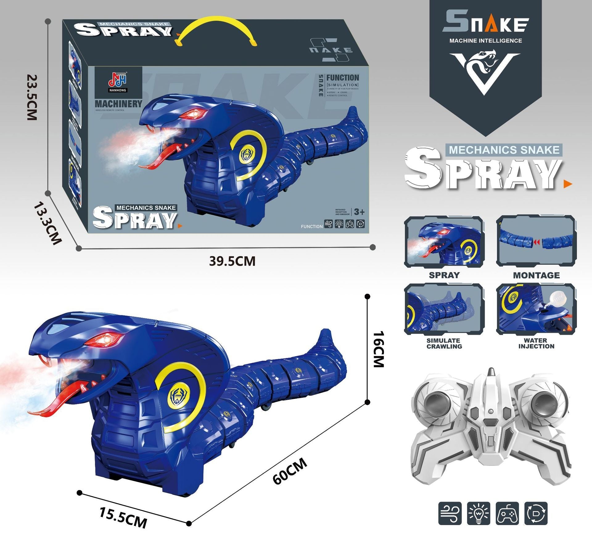 Remote Control Spray Spider Toy Bee Dragonfly Octopus Insect Toy Children's Toy