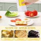 🌟 🌟FreshCut Pro Butter Slicer with Sealed Storage Lid, Cheese Splitter with Stainless Steel Blade, Airtight Container for Refrigerator, Non-Stick Cheese/Chocolate Grater + Stand (Dishwasher Safe)