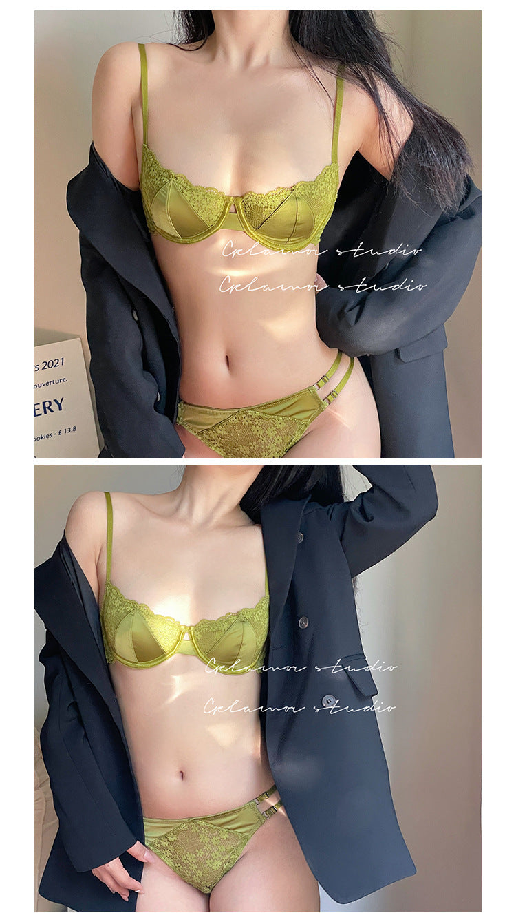 🎁🌈French Style Ultra-Thin Sexy Half-Cup Lace Bra for Large Busts, Minimizing Small Busts, Purely Push-Up, Anti-Sagging, Enhancing Bust Bra