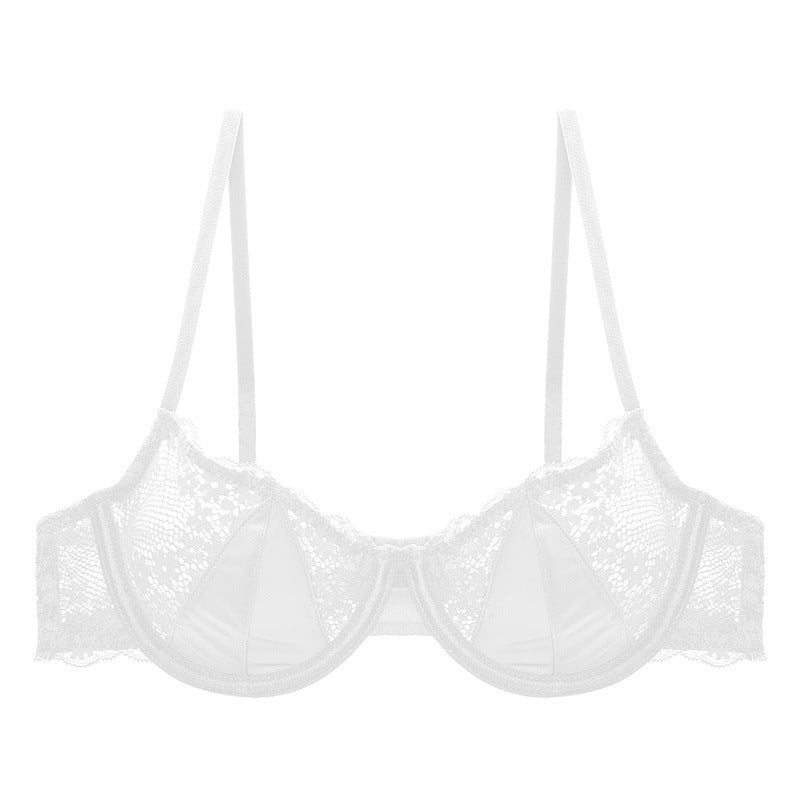 🎁🌈French Style Ultra-Thin Sexy Half-Cup Lace Bra for Large Busts, Minimizing Small Busts, Purely Push-Up, Anti-Sagging, Enhancing Bust Bra