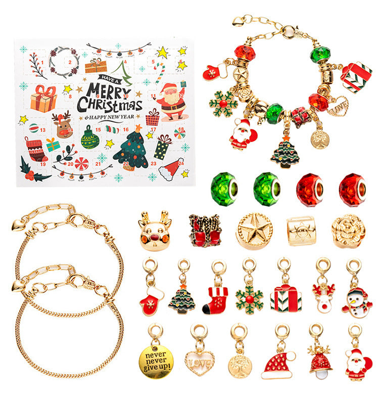 New Christmas Blind Box Bracelet Heaven and Earth Cover Box Anti-Drop diy Handmade Beaded Bracelet gold Children's Bracelet