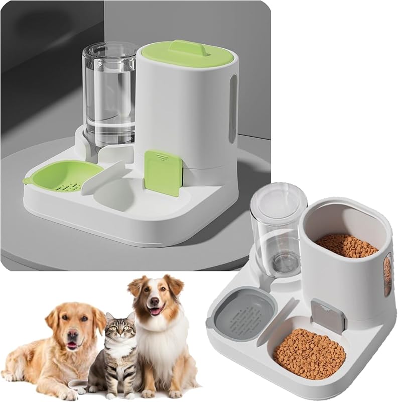 🌟🌟Automatic Dog Cat Feeder,Gravity Pet Feeder and Water Dispenser Set for Dogs Cats Pets Animals Large Capacity