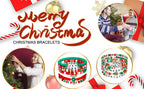 6 Pack Christmas Bracelets: Joy & Merry Candy-Style Stacks for Women & Teens - Perfect Christmas Gifts - Age 3 to Adult