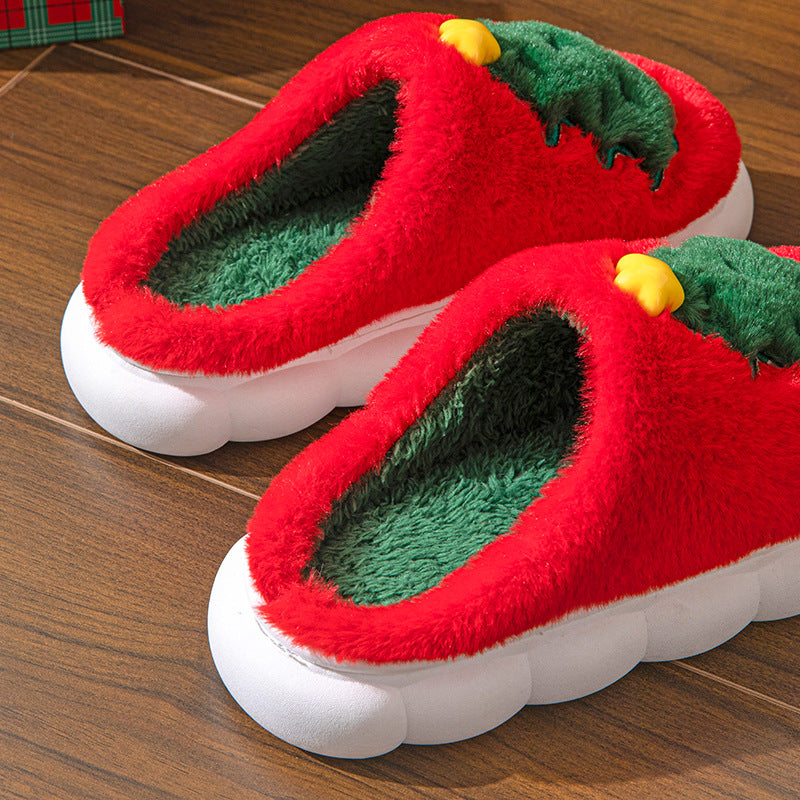 🎅🎄❄️New Year's  Exclusive Christmas Tree Women's Home Slippers Unisex Autumn Winter Slippers🎅🎄❄️
