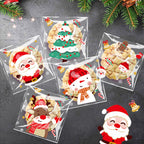 🎅🎄❄️100 Five Personalized Christmas Sets OPP Self-adhesive Bags Candy Chocolate Snack Bags Baking Cookies Snacks Packaging Bags🎁🌈