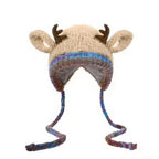 🎅🎄❄️Cute Christmas Reindeer Antlers Plush Hat for Women, Autumn and Winter Warmth, Can Be Used as a Bag, Ear Protection Knitted Wool Hat,  Adorable🎅🎄❄️