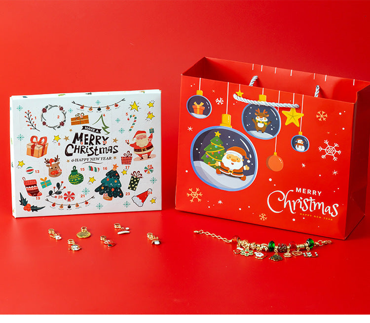 New Christmas Blind Box Bracelet Heaven and Earth Cover Box Anti-Drop diy Handmade Beaded Bracelet gold Children's Bracelet