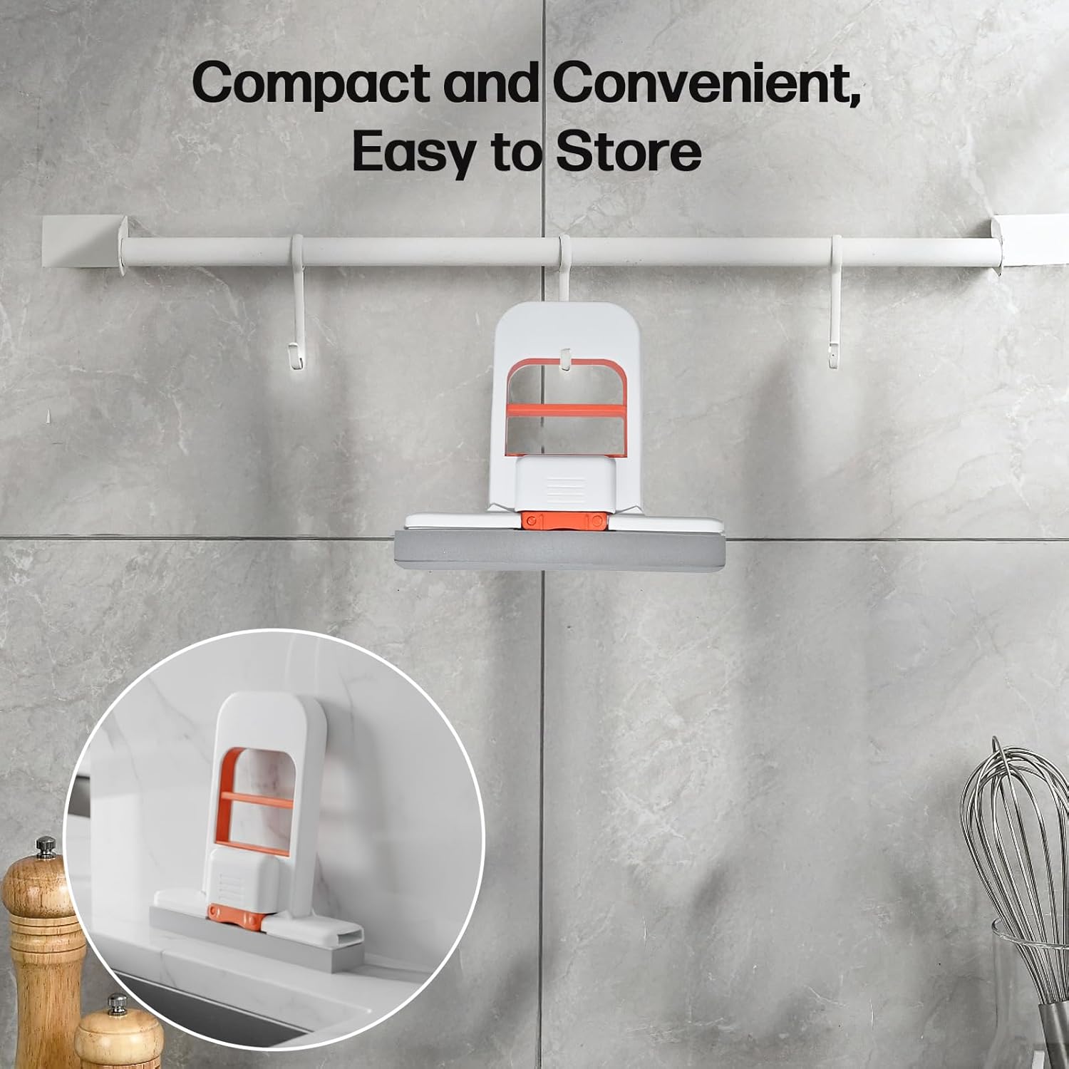 🌟🌟Mini Foldable Desktop Mop – Portable Versatile Wet & Dry Cleaning Sponge Mop for Home