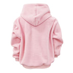 2025 new  Autumn Winter Solid Color Hooded Plush Pet Pocket Loose Pullover Sweatshirt for Women