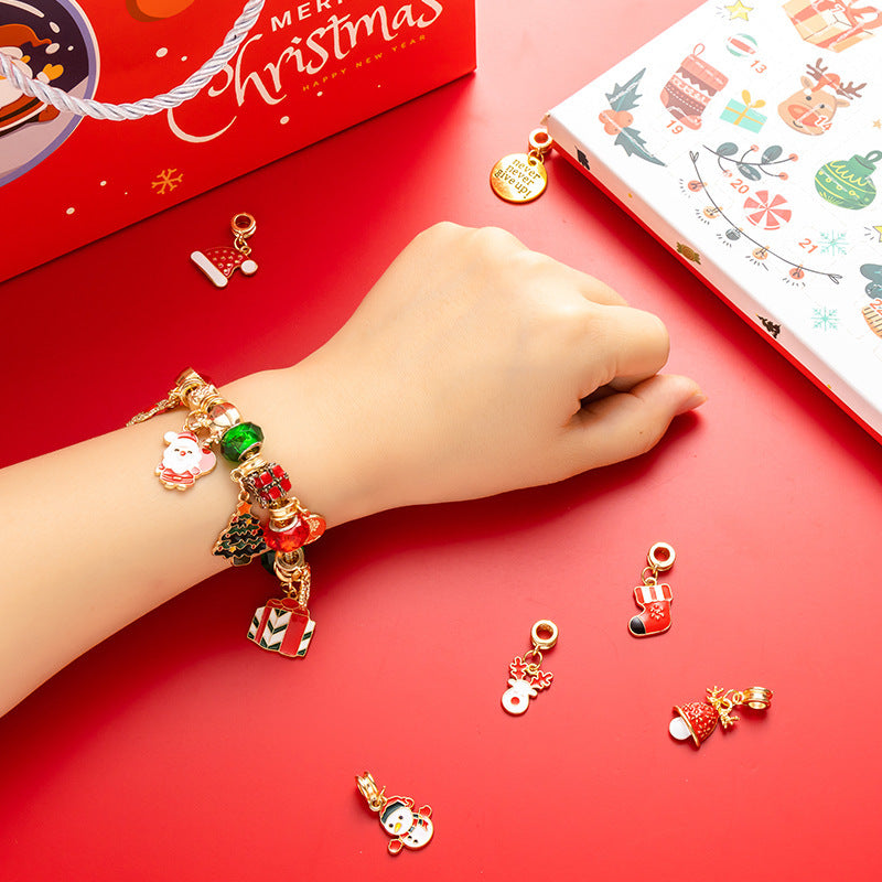 New Christmas Blind Box Bracelet Heaven and Earth Cover Box Anti-Drop diy Handmade Beaded Bracelet gold Children's Bracelet