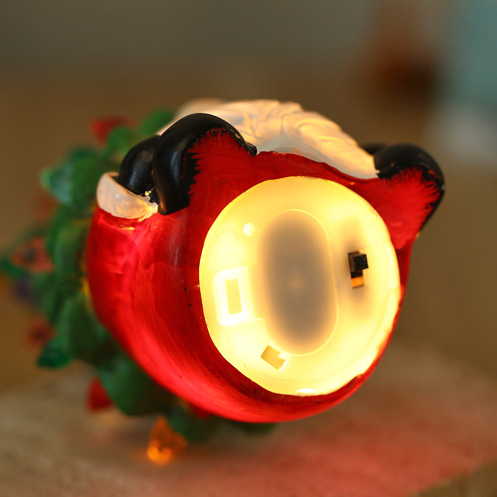 🎅🎄❄️Old Man Tree Resin Ornament Christmas Celebration Mall Window Cute Style Glowing Craft🎁🌈