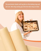 200 Pcs Dual-Sided Silicone Parchment Paper Sheets - Food Grade Non-Stick BBQ and Baking Paper for Ovens and Baking Trays - 12x16 inches