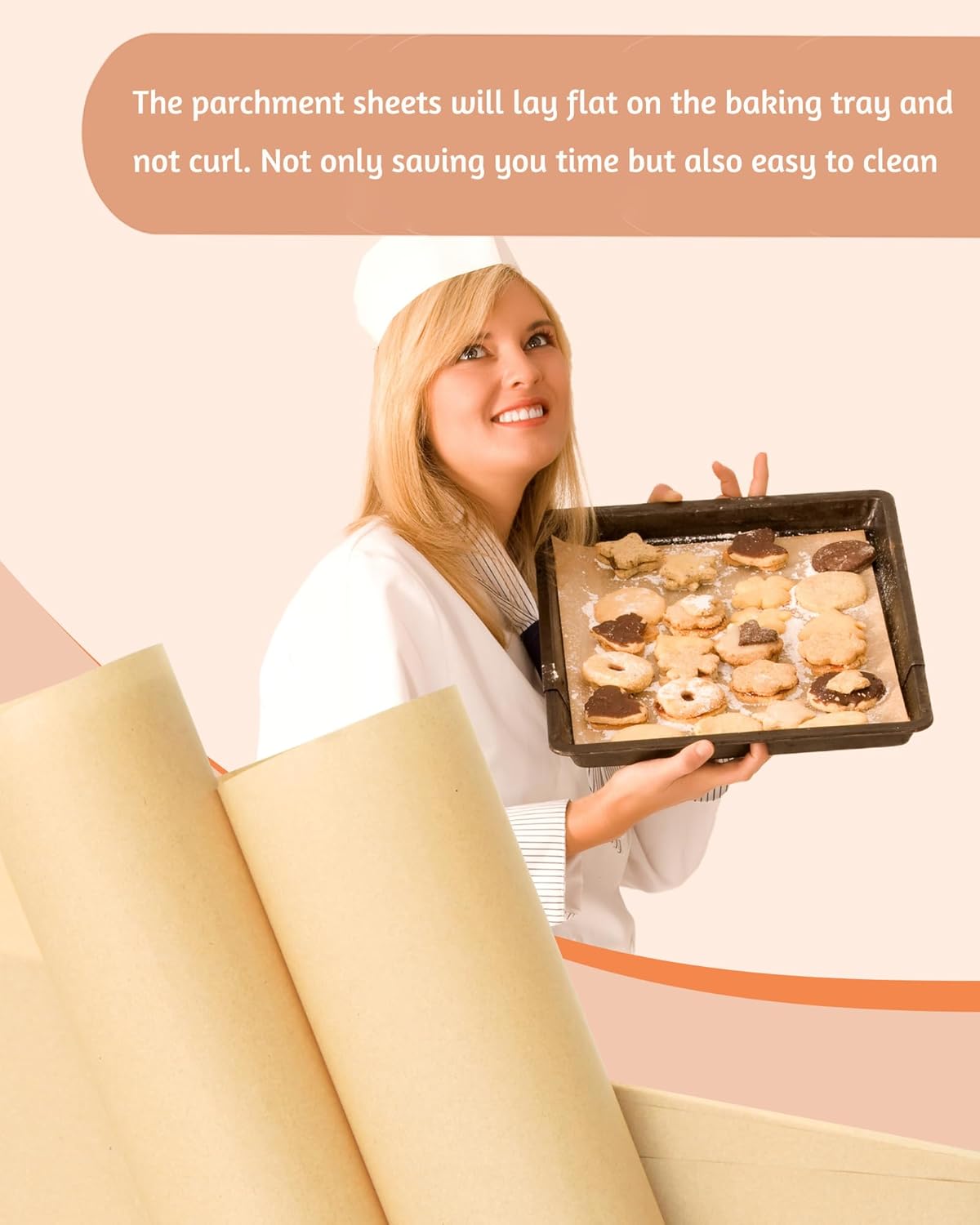 200 Pcs Dual-Sided Silicone Parchment Paper Sheets - Food Grade Non-Stick BBQ and Baking Paper for Ovens and Baking Trays - 12x16 inches