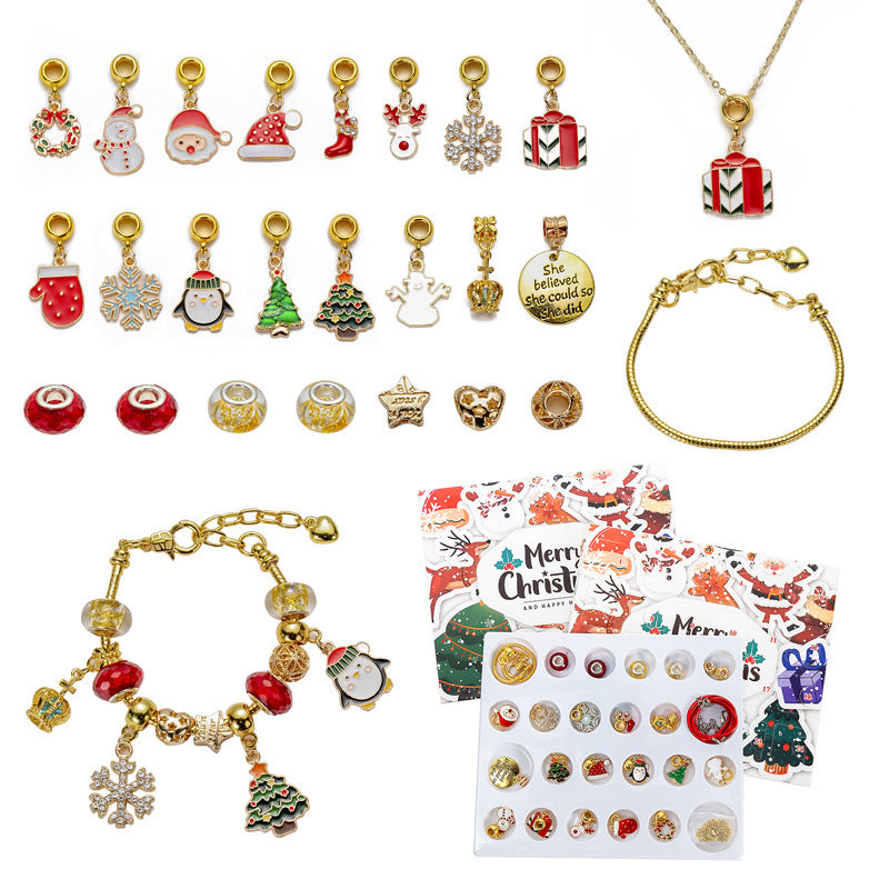 New Christmas Blind Box Bracelet Heaven and Earth Cover Box Anti-Drop diy Handmade Beaded Bracelet gold Children's Bracelet