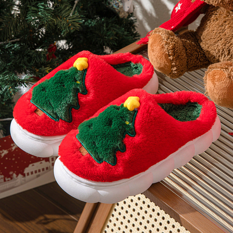 🎅🎄❄️New Year's  Exclusive Christmas Tree Women's Home Slippers Unisex Autumn Winter Slippers🎅🎄❄️