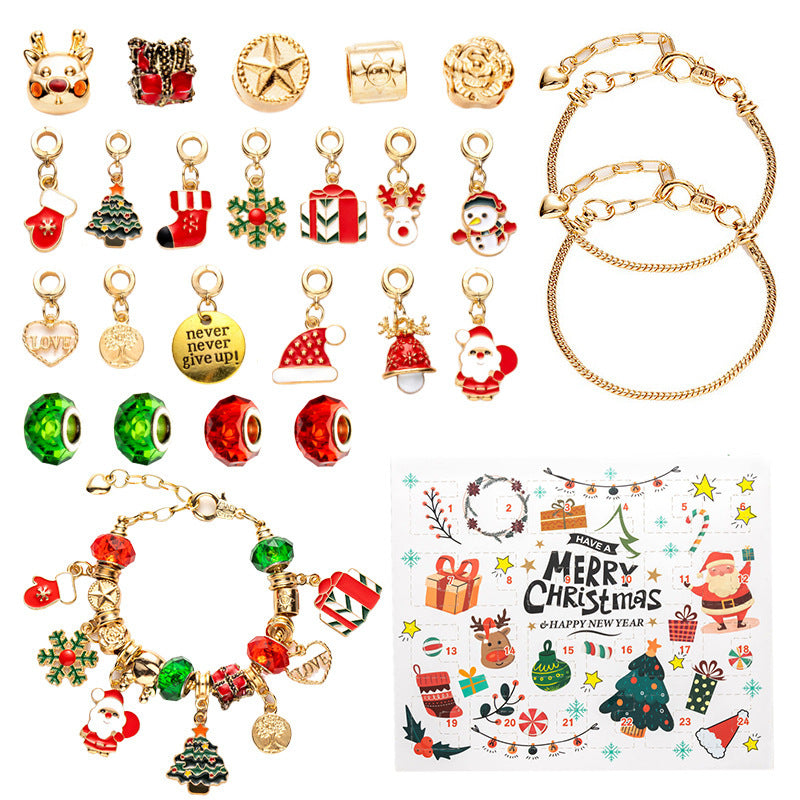 New Christmas Blind Box Bracelet Heaven and Earth Cover Box Anti-Drop diy Handmade Beaded Bracelet gold Children's Bracelet