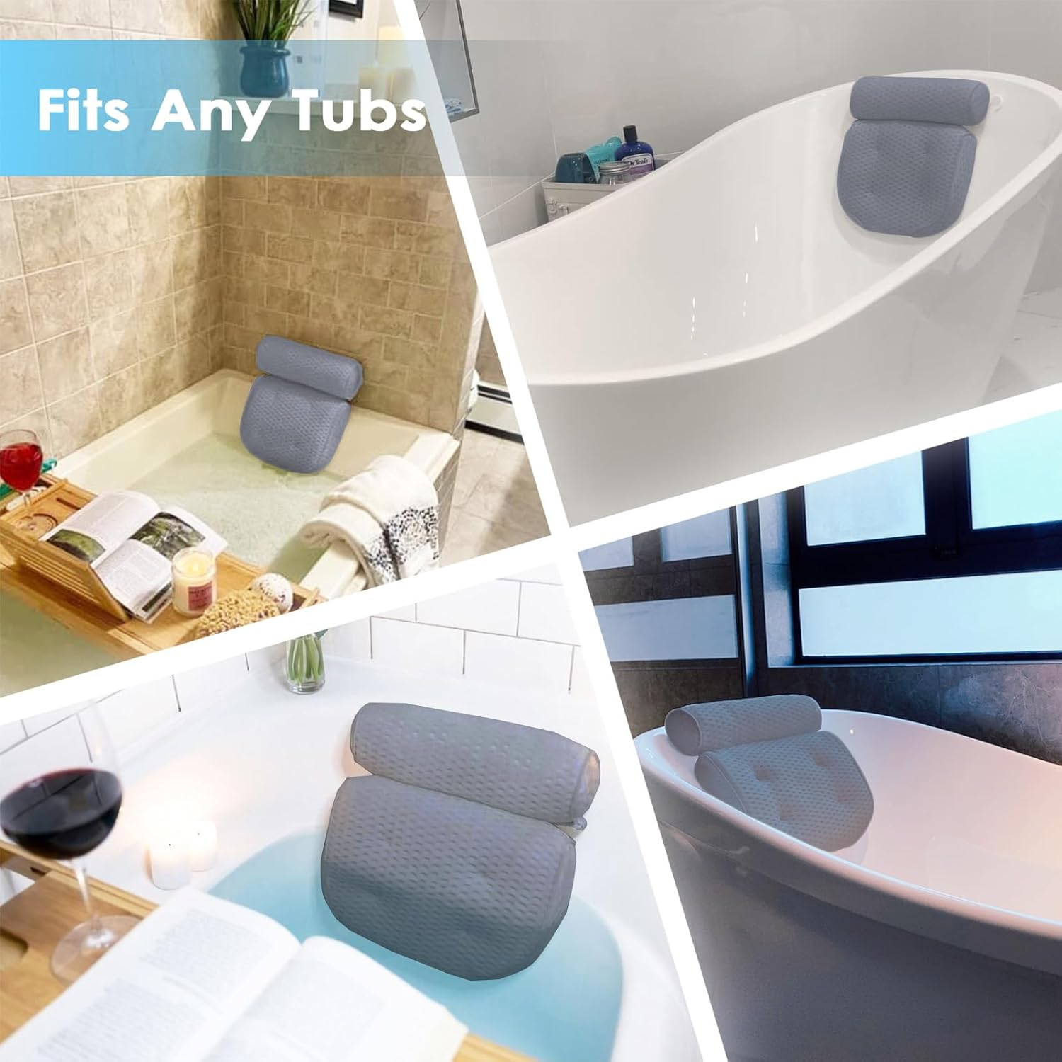 🌟 🌟 Luxury Bath Pillows for Tub，Bath Pillow Bathtub Pillows for Head and Neck