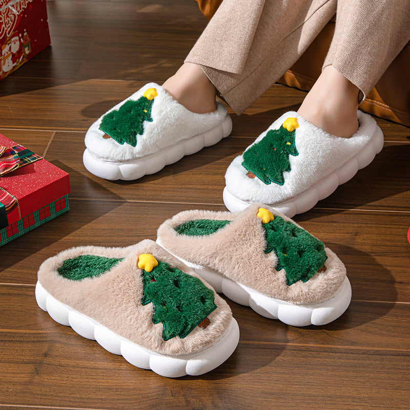 🎅🎄❄️New Year's  Exclusive Christmas Tree Women's Home Slippers Unisex Autumn Winter Slippers🎅🎄❄️