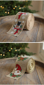 Linen Christmas Ribbon Christmas Tree Vine Wreath Decoration Ribbon Woven Ribbon Party Supplies Atmosphere Arrangement Color Ribbon
