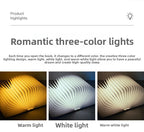 🌟🌟Foldable Book Light Eye Protection Night Light USB Dimmable Walnut Base Portable Table Lamp Lantern Bedside Ambient Light
