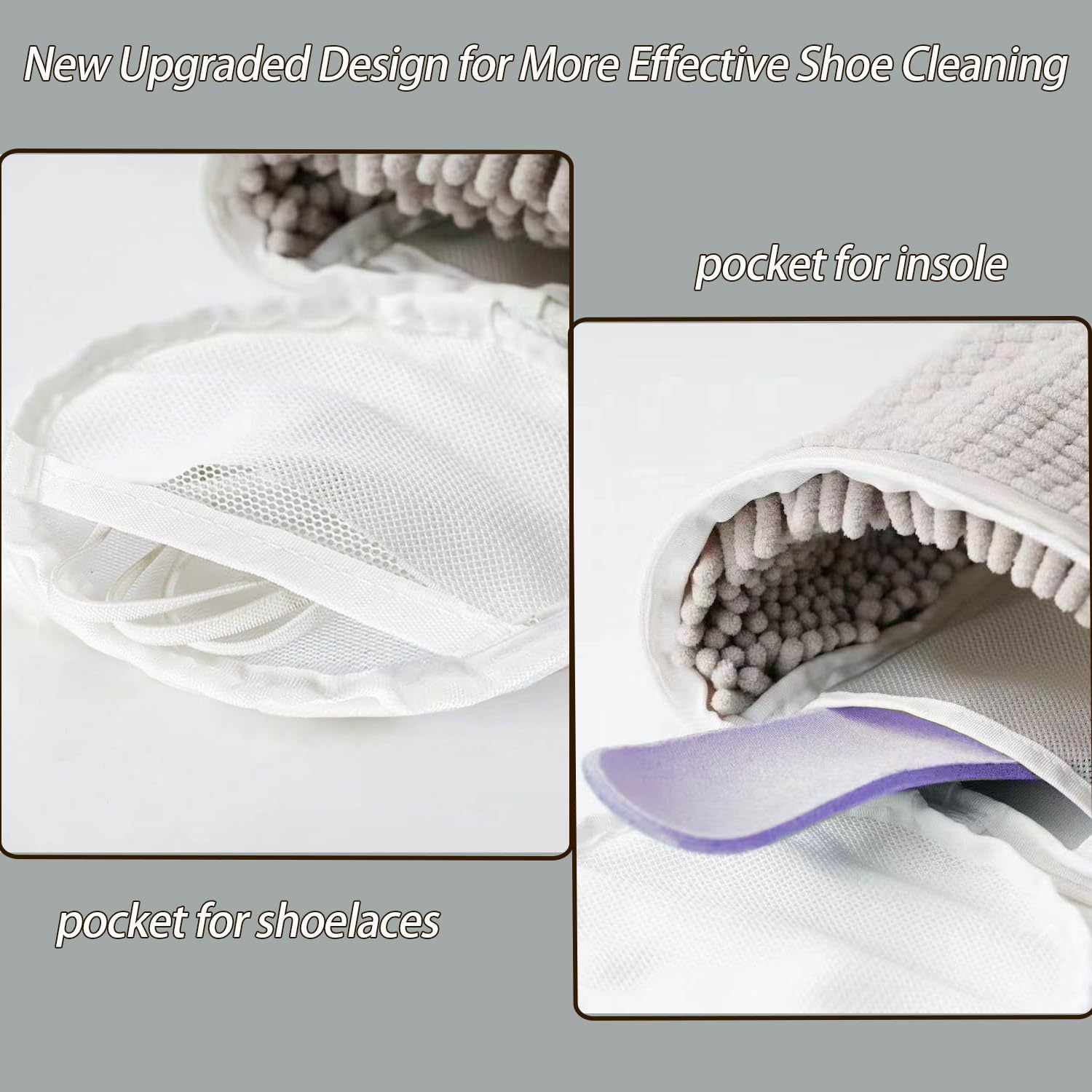 🌟 🌟Upgraded Lazy Shoe Washing Bag Washing Machine Cleaning Care Bag Convenient Anti-Deformation Cleaning Sports Shoes Multi-Use