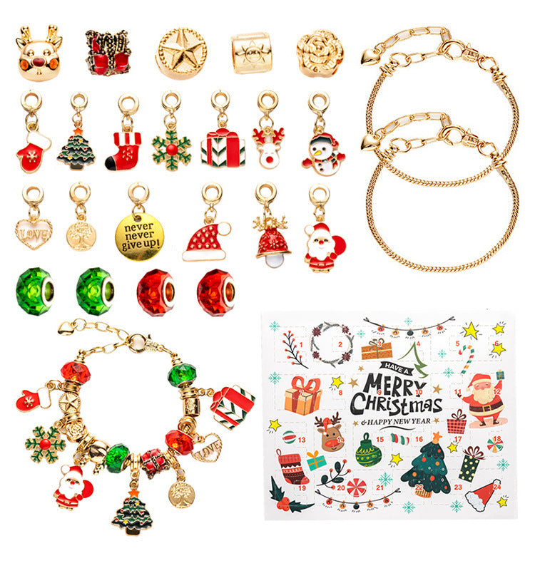 New Christmas Blind Box Bracelet Heaven and Earth Cover Box Anti-Drop diy Handmade Beaded Bracelet gold Children's Bracelet