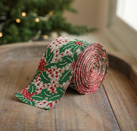 Linen Christmas Ribbon Christmas Tree Vine Wreath Decoration Ribbon Woven Ribbon Party Supplies Atmosphere Arrangement Color Ribbon