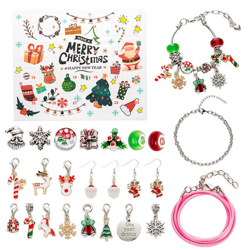 New Christmas Blind Box Bracelet Heaven and Earth Cover Box Anti-Drop diy Handmade Beaded Bracelet gold Children's Bracelet