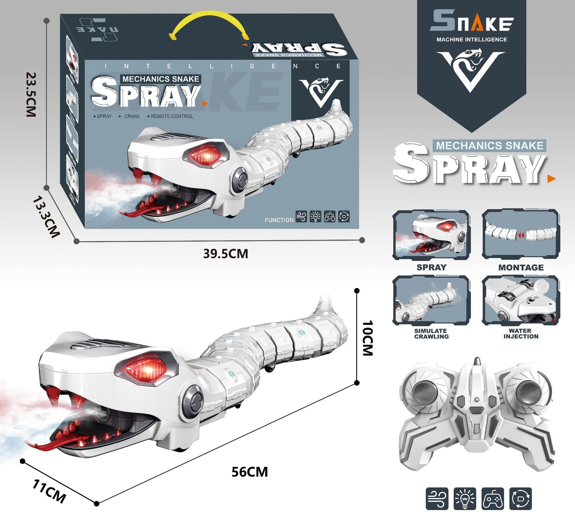 Remote Control Spray Spider Toy Bee Dragonfly Octopus Insect Toy Children's Toy