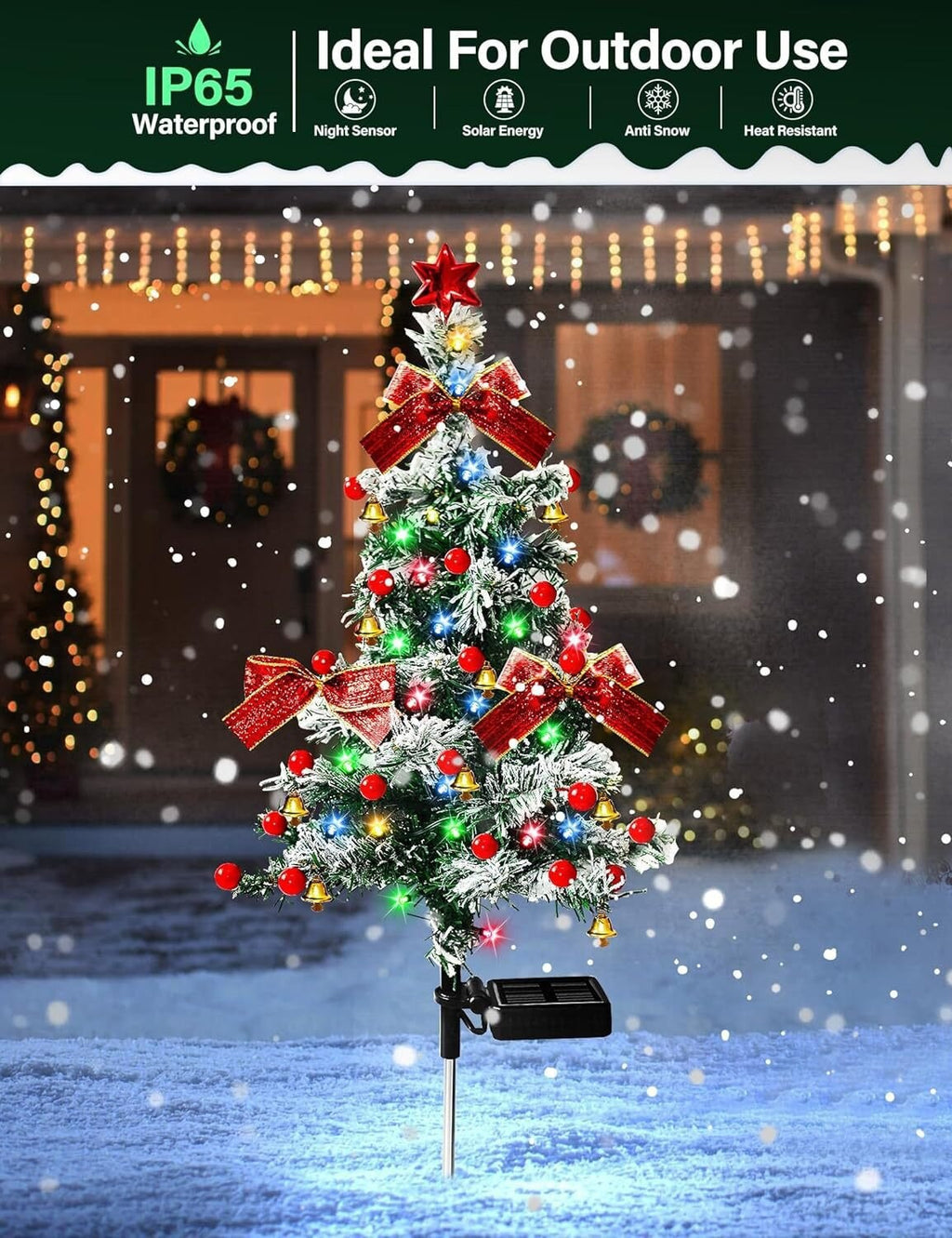 🎅🎄❄️Solar Christmas Pine Tree Light Outdoor Lawn Decoration Landscape Christmas Festival Atmosphere LED Garden lamp❄️🎄🎅