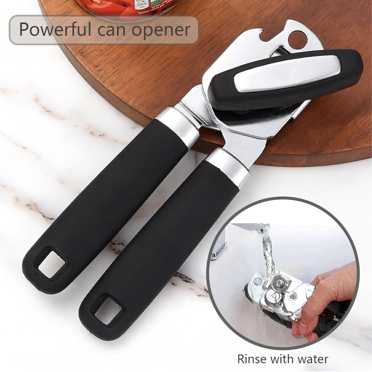 Can Opener Manual Heavy Duty,Can Opener Stainless Steel With Magnet,Have Smooth Edges,Durable Sharp Blade,Effort-Saving Big Knob And Anti Slip Handle,Manual Bottles Opener For Seniors