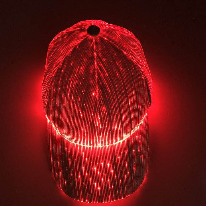 🌟  🌟 Hot sale new led Fiber Optic Glowing Hat Bar Disco Glowing Baseball Cap Hip Hop Couple Flashing Hat 🌟  🌟