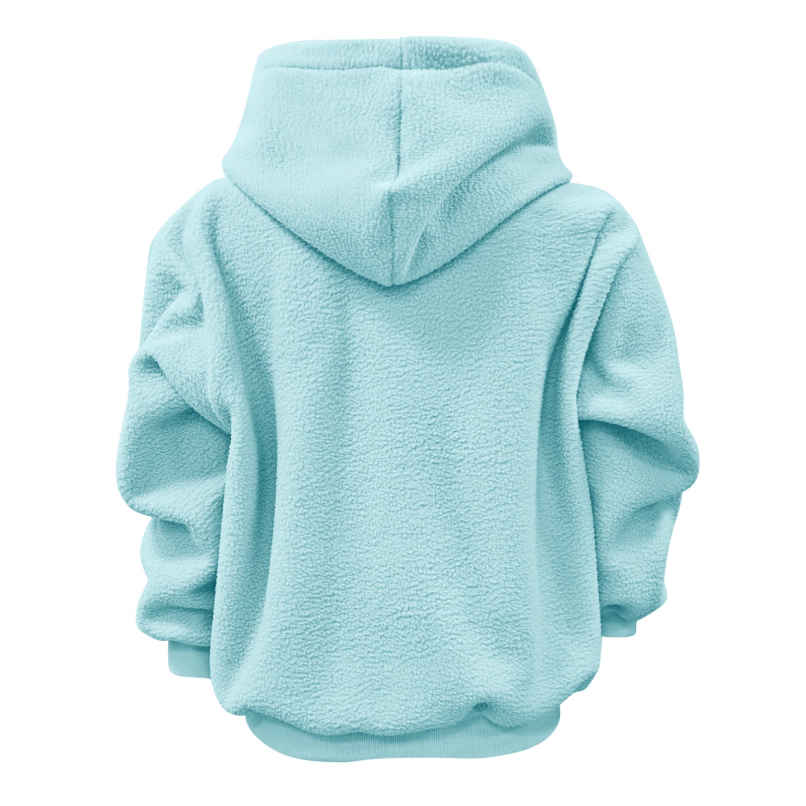 2025 new  Autumn Winter Solid Color Hooded Plush Pet Pocket Loose Pullover Sweatshirt for Women