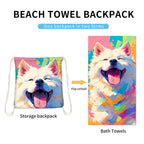2-in-1 Foldable Beach Towel Printed Bath Towel Integrated Beach Towel Integrated Bag Storage