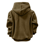 2025 new  Autumn Winter Solid Color Hooded Plush Pet Pocket Loose Pullover Sweatshirt for Women