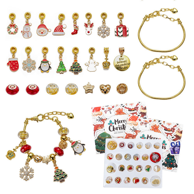 New Christmas Blind Box Bracelet Heaven and Earth Cover Box Anti-Drop diy Handmade Beaded Bracelet gold Children's Bracelet